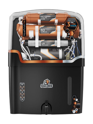 Kinsco Aqua Punch Pro With ISI Mark RO+UV+UF+TDS Adjuster 18 L RO + UV + Copper + Alkaline + Minerals Water Purifier(Black)