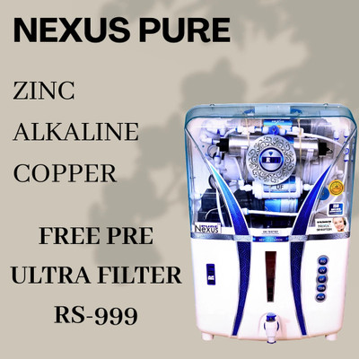 nexus pure DRFT 3 COPPER+ALKALINE 14 L RO + UV + UF + TDS Water Purifier(White)