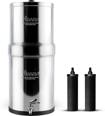 Rama 24-Litre Storage Includes 2 Carbon Candles and Stainless Steel Tap 24 L Gravity Based Water Purifier(Silver)