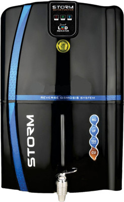 AQUA STORM MODEL SMART LED Display 12 L RO + UV + UF + Copper + TDS Control Water Purifier(Black)