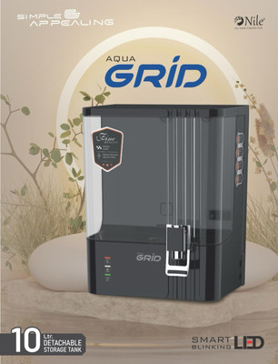 NILE AQUA GRID BLACK 10 L RO + UV + MTDS + SS (AS) Water Purifier(Black, Blue, Green)