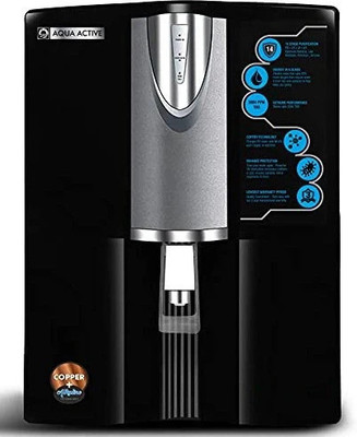 AquaActive MistyROUVPFBlack 10 L RO + UV Water Purifier(Black Grey)