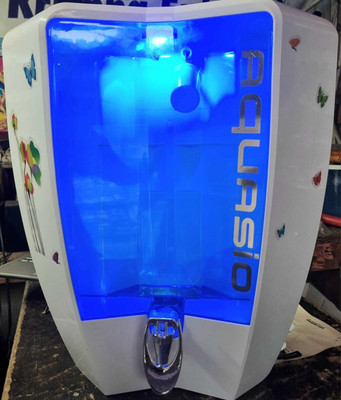 AQUASIO ; Purity Served In Style Alkaline Water Purifier with 1100 IV Carbon Filter, In-Tank UV & TDS Controller 10 L RO + Alkaline Water Purifier(White, Blue)