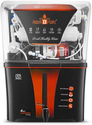 AquaDpure 4 In 1 Copper Technology RO Water Purifier With ISI Mark 12 L RO + UV + UF + TDS Water Purifier  (Best For Rs. 4512 @ 82 %