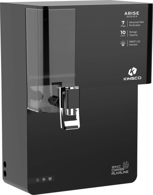 Kinsco Copper Alkaline With Nano Silver Technology 7 L RO + Copper Water Purifier with Prefilter(Black)