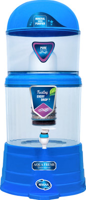 Aqua Fresh MINERAL POT MUNICIPLE WATER gravity based 16 L NON ELECTIC WATER PURIFIER 16 L Gravity Based Water Purifier(Blue)