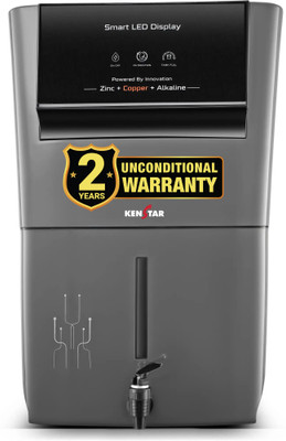 Kenstar Pureza 8 L RO + UF + UV + Copper + Alkaline + Mineralizer Water Purifier Needs no service for 2 years(Grey)