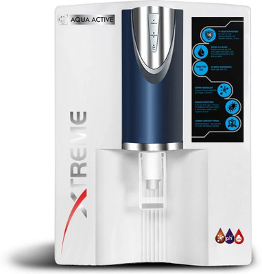Aqua Active Misty RO+UV+ALK++TDS Controller 10 L RO + UV Water Purifier(Black Grey)