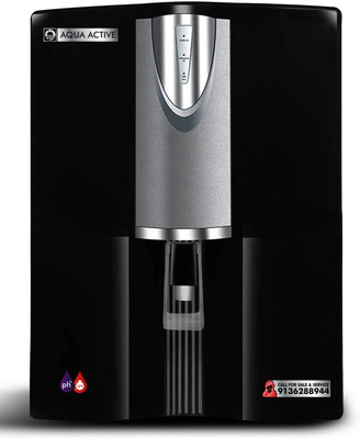 Aqua Active RO+UV+Megnetic Softner+TDS Controler+Alkaline+Mineral 10 L RO + UV + UF + TDS Water Purifier(Black/Grey)