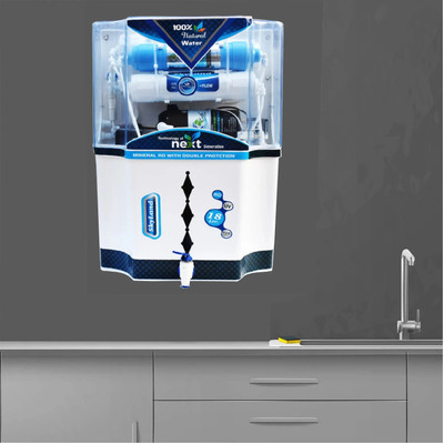 Aquagrand Skyland Model With UF Membrane Suitable for borewell, tanker, municipal water 18 L RO + UV + UF + TDS Water Purifier(White)