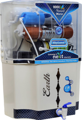 Earth Skyland Model With TDS Controller and Alkaline filter 18 L RO + UF + Minerals + Copper Water Purifier(White)