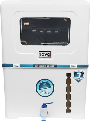Aqua Flow Enterprises Novo Digi 12 L RO + UV + UF + TDS Control + Alkaline + Copper + UV in Tank Water Purifier(White)