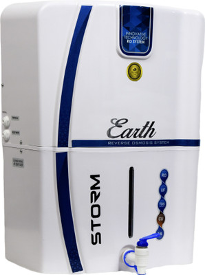 Earth Storm Full White Model with TDS Controller and alkaline filter 12 L RO + UF + Minerals + Copper Water Purifier(White)
