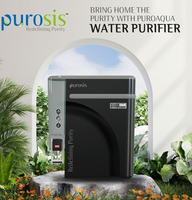 Purosis Elton Pure Black 9 L RO + UV + Minerals + Alkaline Water Purifier(Black & transparent)