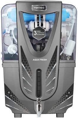 Aqua Fresh Glam Edition (VERTIGO) Dark Grey India 1st BIS (IS 16240 :2023) CM/L8100159306 8 L RO + UV + CU Guard + Alkaline Enhancer + Mineral Water Purifier(Dark Grey)