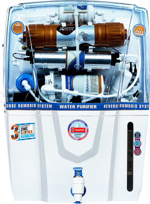 Aqua Fresh Copper audi 12 ltr +water filter 12 L RO + UV + UF + TDS Water Purifier with Prefilter(White)