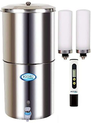 konvio neer Steel Gravity18L with black tds 18 L Gravity Based Water Purifier(Silver)