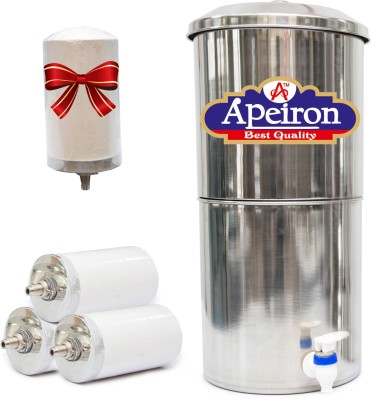 Apeiron Water Purifier With Ceramic Candle 24 L Gravity Based Water Purifier(Silver)