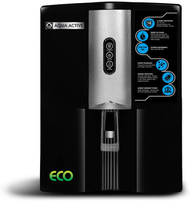 AquaActive ECO 10 L RO Water Purifier(Black, Grey)