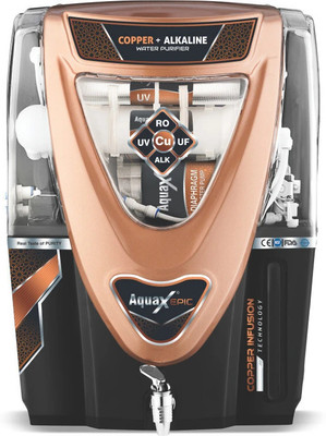 AQUA Epic Black Model 15 L RO + UV + UF + Copper + TDS Control Water Purifier(Black, Copper)