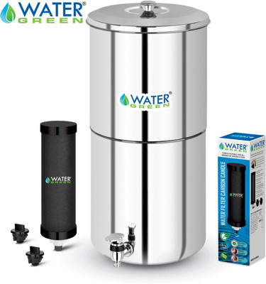 WATER GREEN Water Filter With Carbon Candle 30 L Gravity Based Water Purifier(Silver)