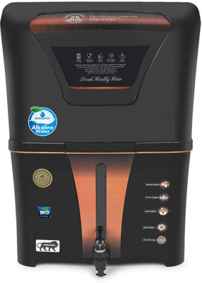 AquaDpure RO Water Purifier Alkaline With Pre Filter & Aqua Copper 12 L RO + UV + UF + Copper + TDS Control Water Purifier  (S23 Enclosed Copper Alkaline RO BLACK) For Rs. 4729 @ 81 %