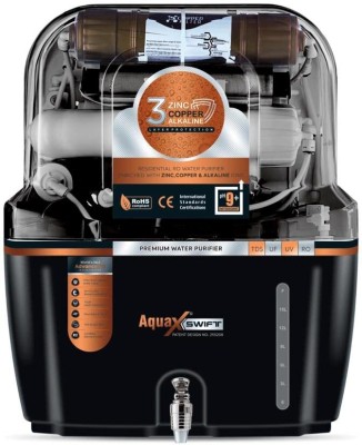 Aqua Health India AHFSWIBLK 16 L RO + UV + UF + Copper Guard + pH enhancer Water Purifier(Black)