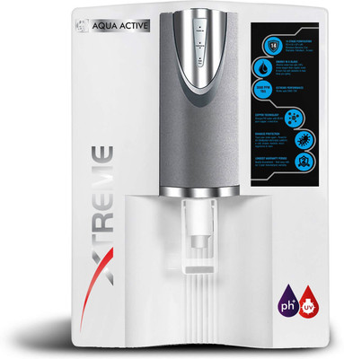 Aqua Active Misty RO+UV+ALK+TDS Controller 10 L RO + UV Water Purifier(White Grey)