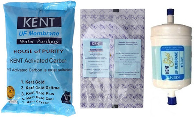 KENT gold original Spare Kit UF membrane, carbon pack & Sediment pair 4000 L Gravity Based Water Purifier(White)