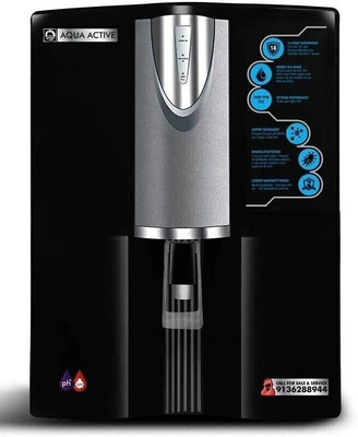 AquaActive Misty 100 GPD 10-Litres Mineral  Water Purifier ,White with Up to 2500 TDS 10 L RO Water Purifier(Black Grey)