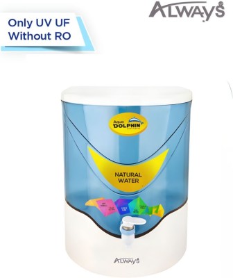 Always AQUA DOLPHIN Without RO 10 L UV + UF + Minerals + Copper Water Purifier(WHITE AND BLUE)