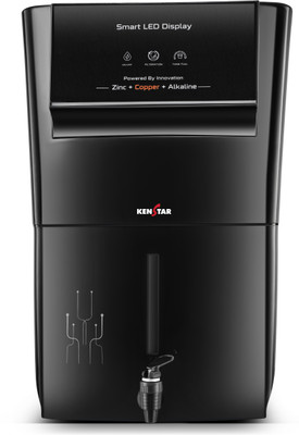 Kenstar Black Pureza. 8 L RO + UF + UV + Copper + Alkaline + Mineralizer Water Purifier(Black)