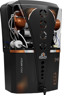 Kinsco Aqua Accent ISI Mark 15 L RO + UV + UF + Copper Guard + pH enhancer Water Purifier(Black)