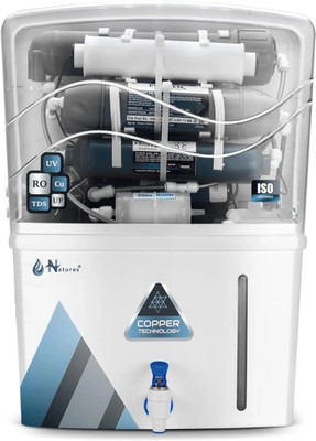 Natures Aqua Copper RO water purifier Electric Water Purifier with Metallic Sheet 13 L RO + UV + UF + TDS Water Purifier(Blue)