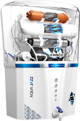 Kinsco Aqua Jazz White ISI Mark 15 L RO + UF + UV + Copper + Alkaline + Mineralizer Water Purifier(White)