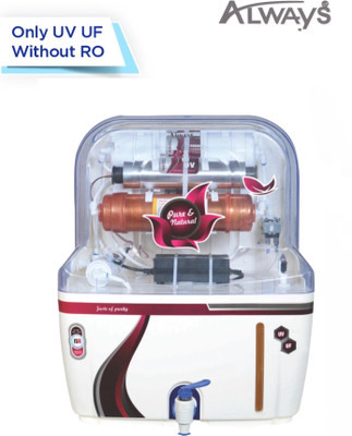Always PURE NATURAL UV Without RO 15 L UV + UF + Copper Water Purifier(White)