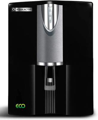 Aqua Active MistyECO105 10 L RO + UV Water Purifier(Black, Grey)