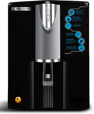 AquaActive MistyROPHUVALKBlack 10 L RO + UV Water Purifier(Black Grey)