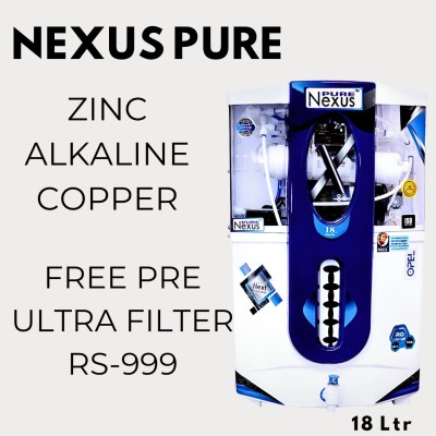nexus pure OPEL18 COPPER + ALKALINE 18 L RO + UV + UF + TDS Water Purifier(White)