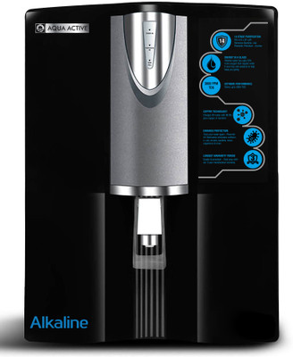 AquaActive ROUVPH 10 L RO + UV + MAT + pH Enhancer Water Purifier(Grey and Black)