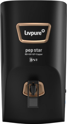 LIVPURE LIV-PEP-STAR-COPPER 7 L RO + UV + UF + Copper + Minerals Water Purifier(Black)