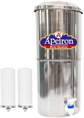 Apeiron Water Purifier 18 Ltr New Candle 18 L Gravity Based Water Purifier(Silver, White)