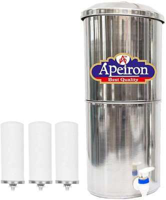 Apeiron Stainlesss Steel Water Filter 27L with 3 Ceramic Candles Bottom Loading Water Dispenser