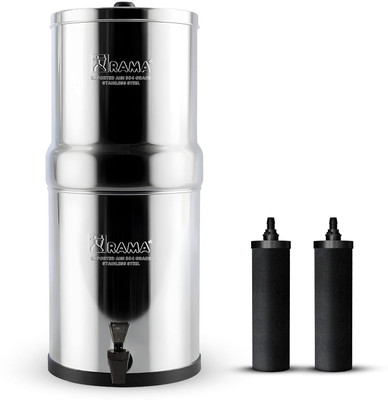 Rama Storage 304-Grade Stainless with 7 inch Carbon Candles 2 Pcs 24 L Gravity Based Water Purifier(Silver)