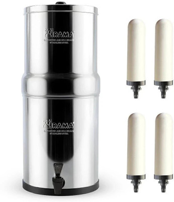 Rama 304-Grade Steel with 7 inch Candles 4 Pcs 24 L Gravity Based Water Purifier(Silver)