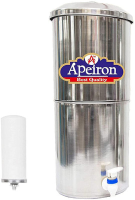Apeiron Water Purifier 16 Ltr New Candle 16 L Gravity Based Water Purifier(Silver, White)