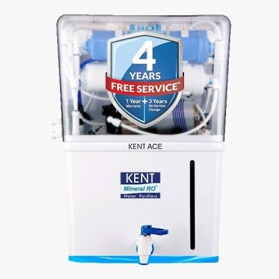 KENT Ace 8 L RO + UV + UF + TDS Water Purifier Suitable for all - Borewell, Tanker, Municipality Water(White)