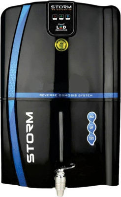 AQUA Storm LED INDICATOR 12 L RO + UV + UF + TDS Water Purifier(Black)