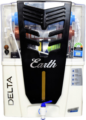 Earth Model with Copper Filter 15 L RO + UF + Minerals + Alkaline Water Purifier(White, Black)