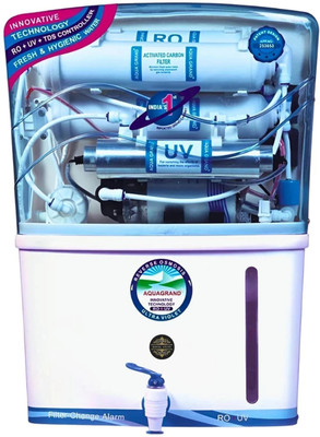 Aqua Glare Copper Filter Technology Water Purifier Energy Saving Mode 12 L RO + UV + UF + TDS + Copper Water Purifier(White)